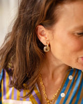 18k gold-plated stainless steel, Tarnish-free, Waterproof, Suitable for sensitive skin, gold earrings, retro earrings, vintage charm, classic earrings, beautiful earrings, timeless earrings, hoop earrings, diamante encrusted earrings